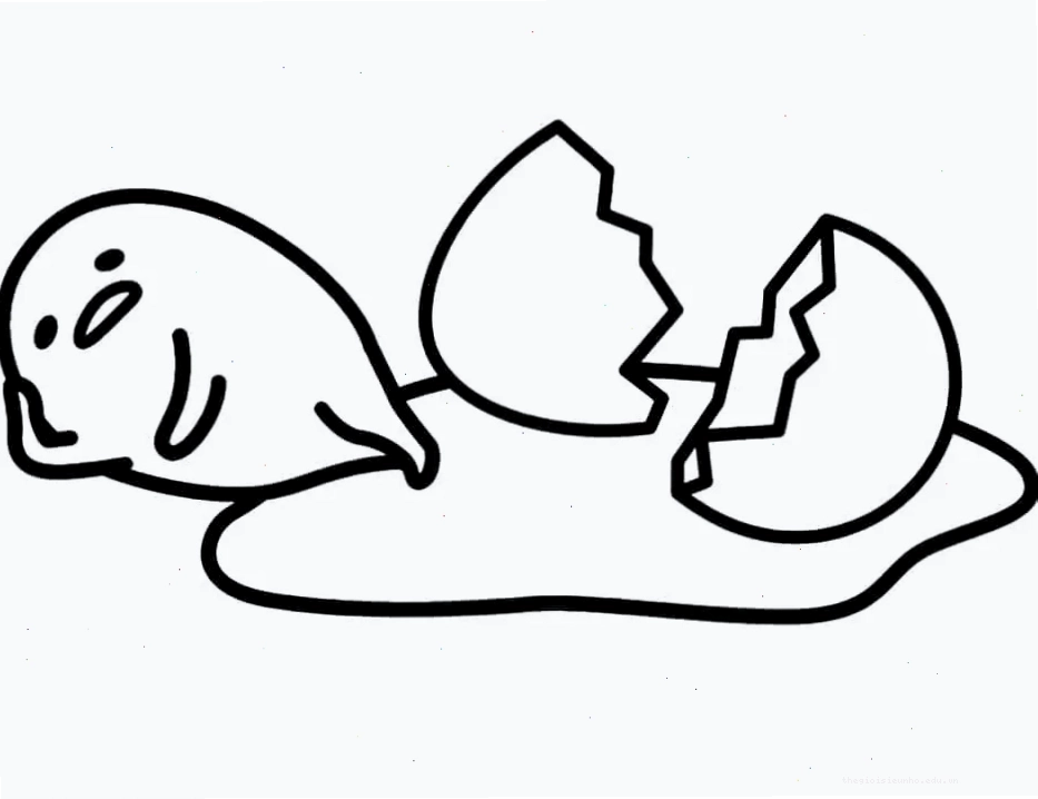 tranh tô màu gudetama với mì ramen
