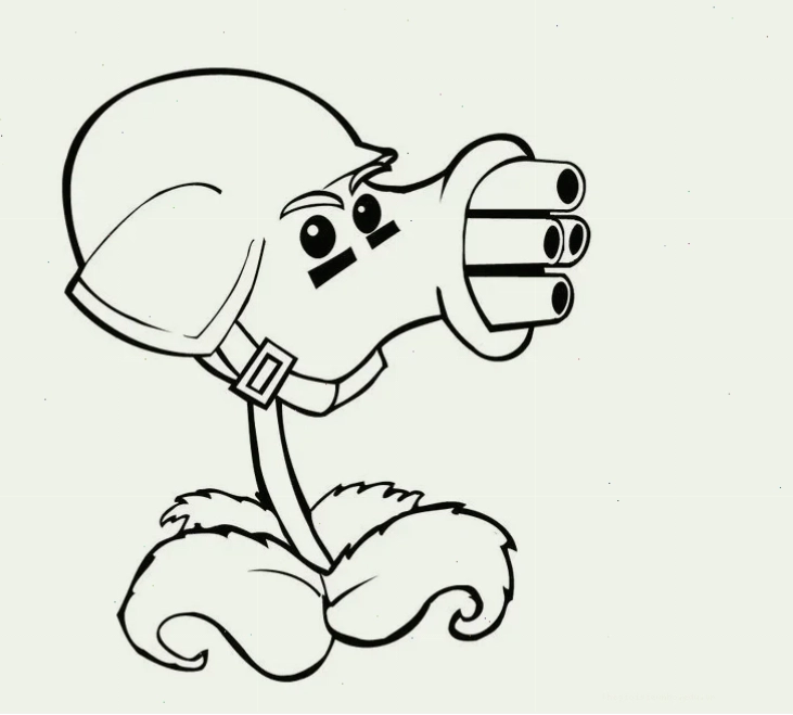 Tranh tô màu hoa quả nổi giận với nhân vật Peashooter