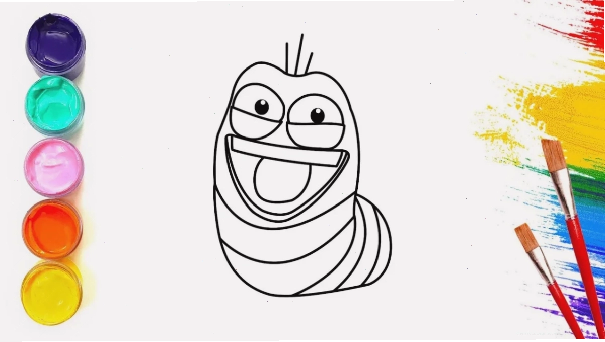 Tranh tô màu larva dưới nước