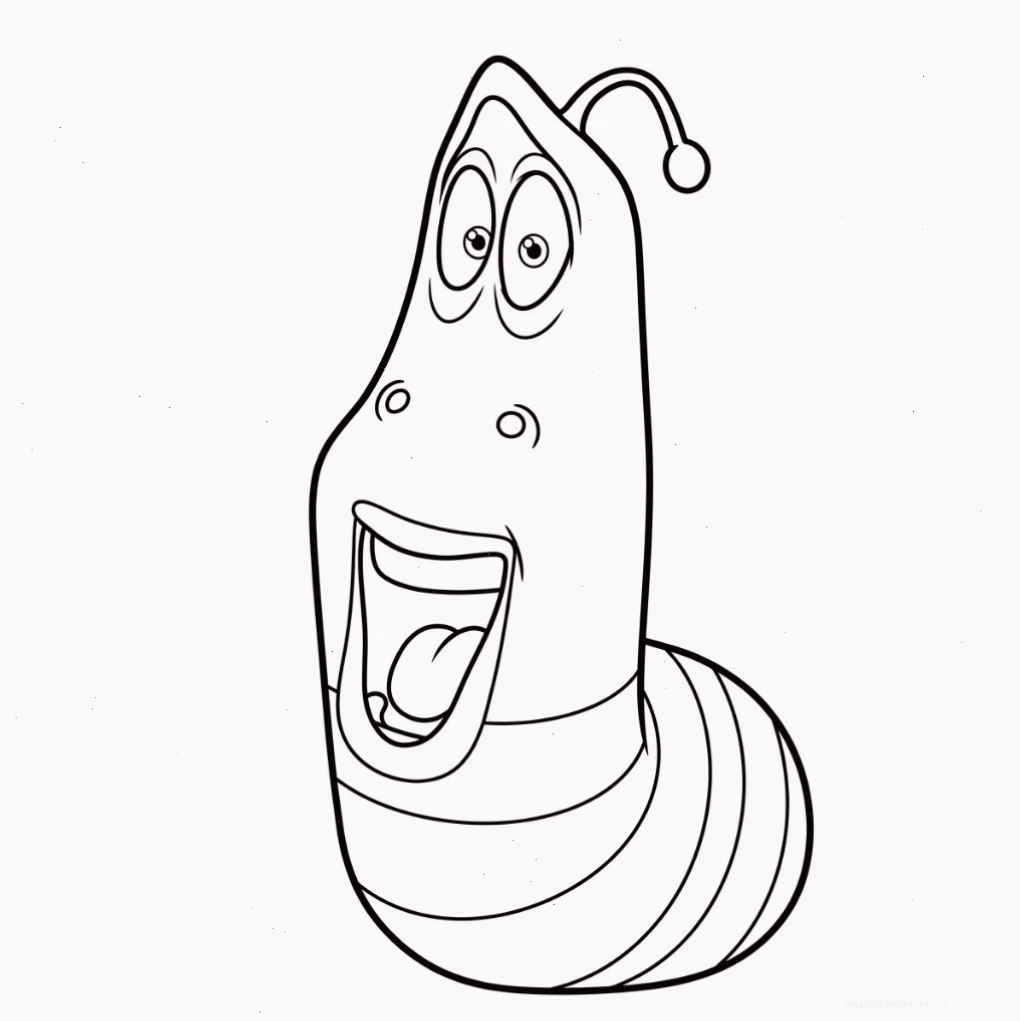 Tranh tô màu larva trên cây