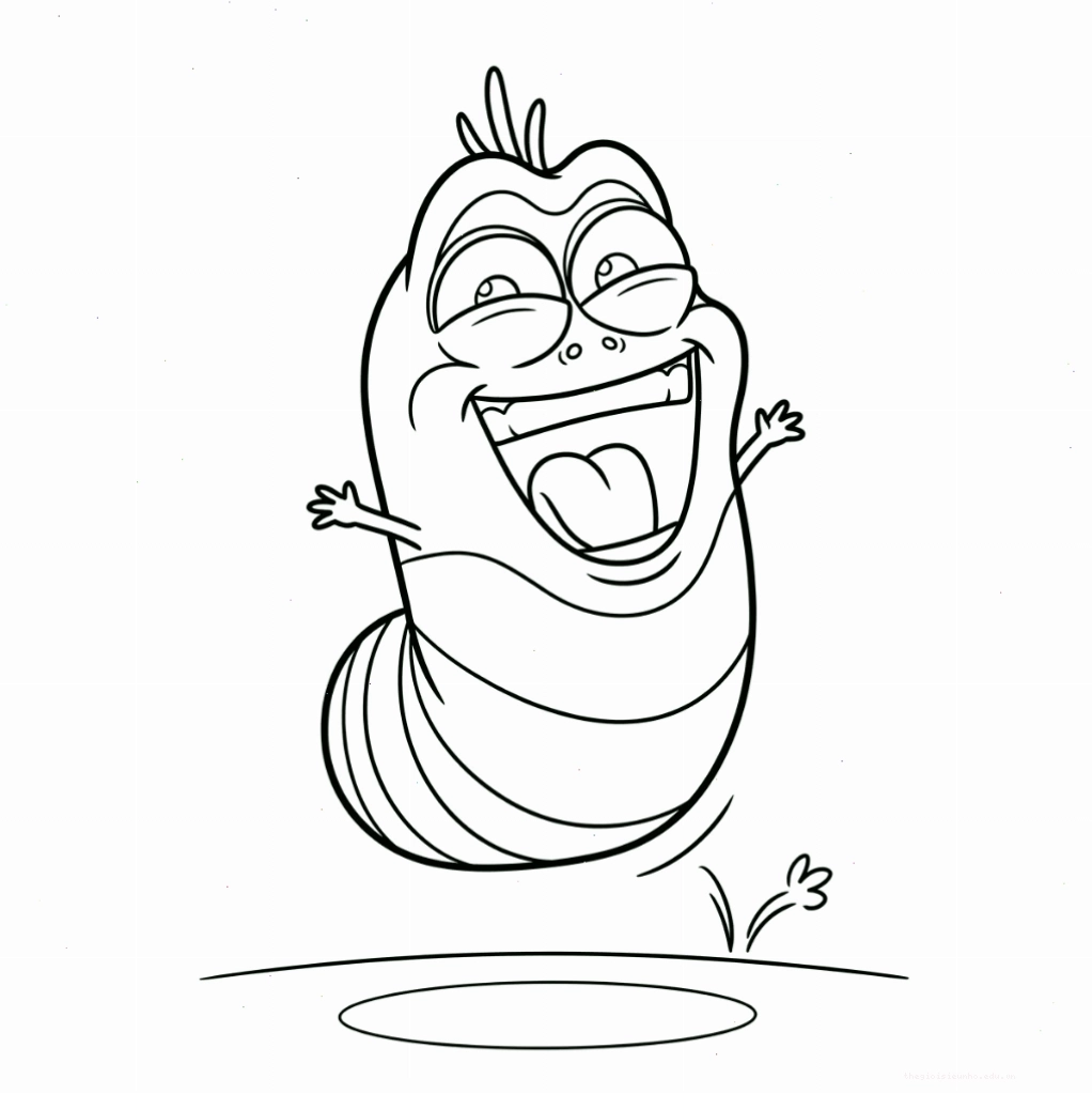 Tranh tô màu larva với các món đồ vật