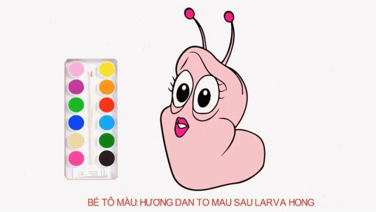 Tranh tô màu larva với cảnh vật thiên nhiên