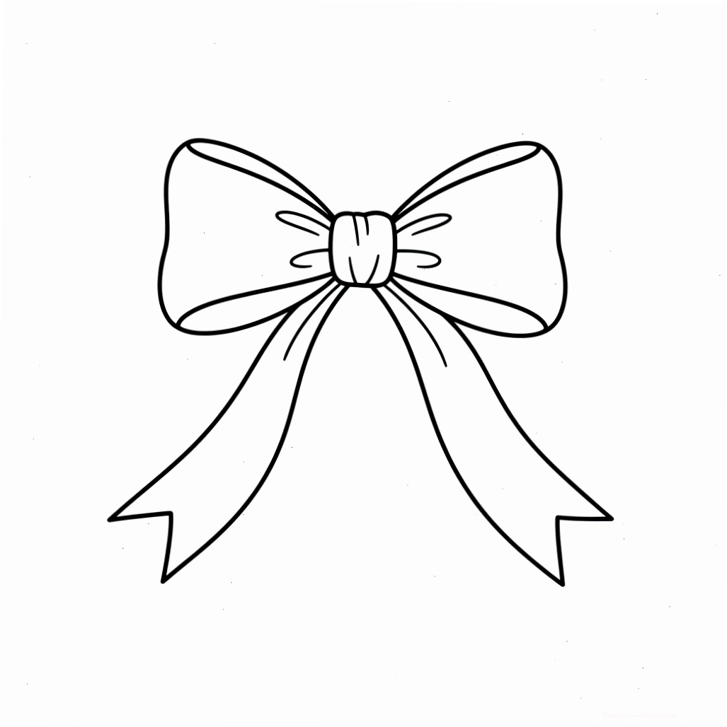 Tranh tô màu nơ dễ thương cho bé