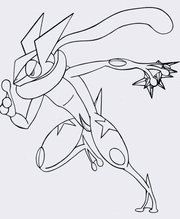 Tranh tô màu Pokemon tiến hóa Mega Gekkouga