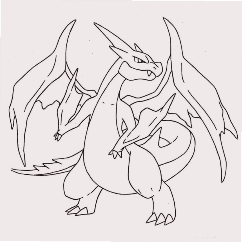 Tranh tô màu Pokemon tiến hóa Mega Mewtwo