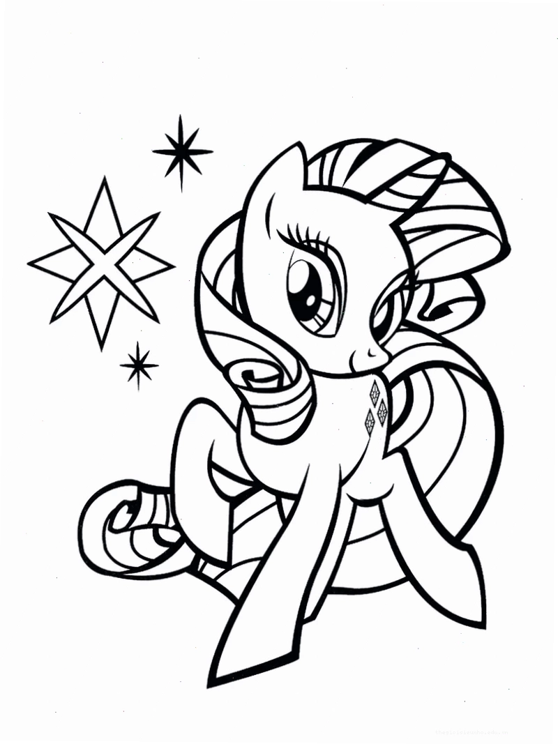 Tranh tô màu pony Pinkie Pie vui vẻ
