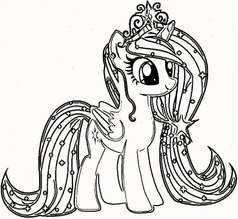 Tranh tô màu pony xây lâu đài