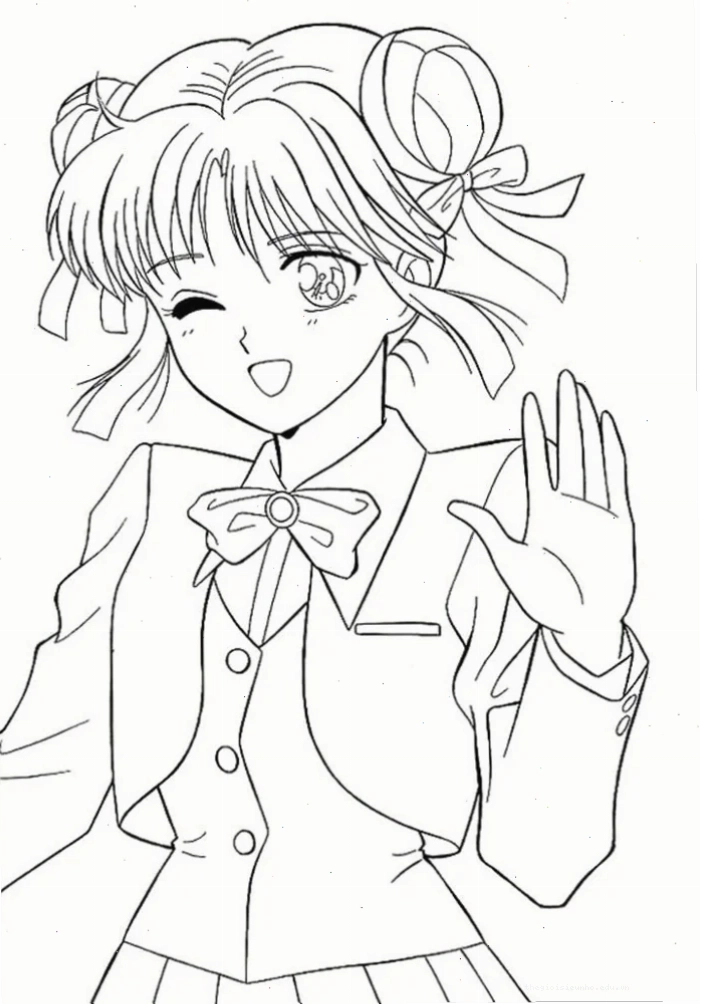 Tranh tô màu Sakura và Tomoyo với phong cách chibi