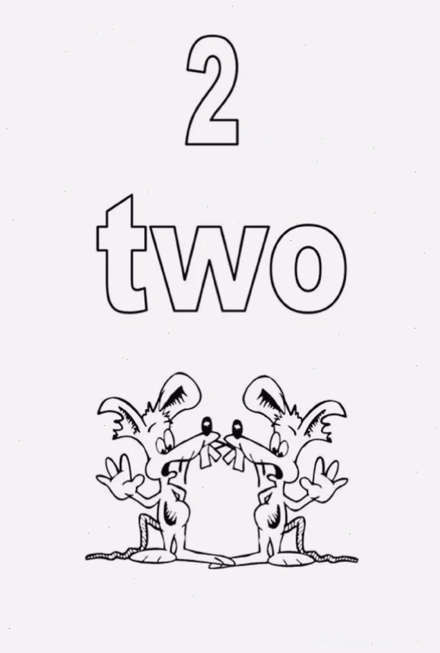 Tranh tô màu số 4 tiếng Anh kèm từ vựng Four