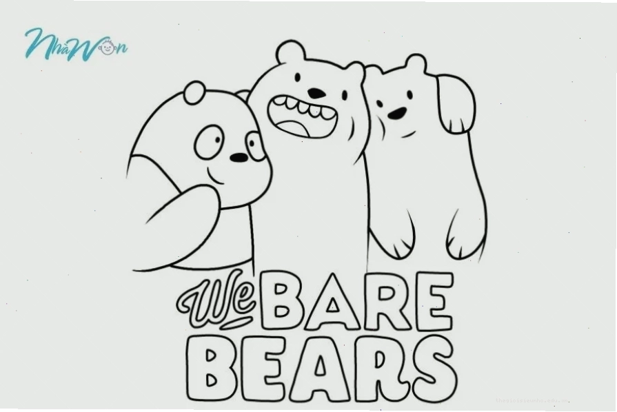 Tranh tô màu We Bare Bears cho bé 5 tuổi với nhiều chi tiết phức tạp
