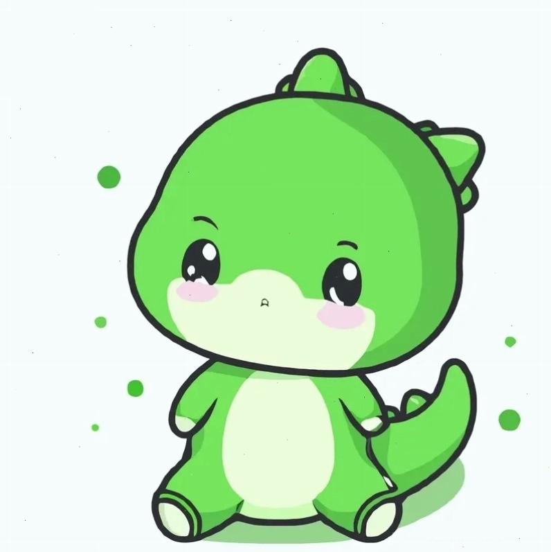 ảnh chibi khủng long con đáng yêu