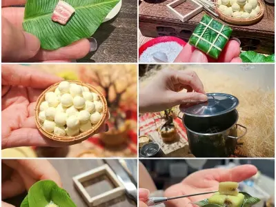 Bánh chưng tí hon đáng yêu cho ngày Tết thêm phần thú vị