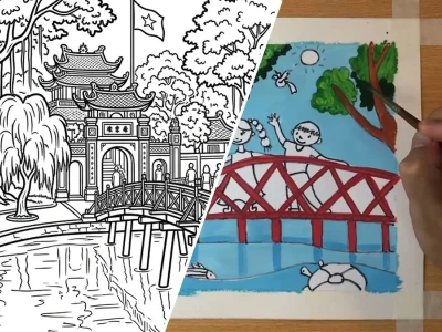 Tô Màu Cầu Thê Húc Nét Đẹp Lịch Sử Hà Nội