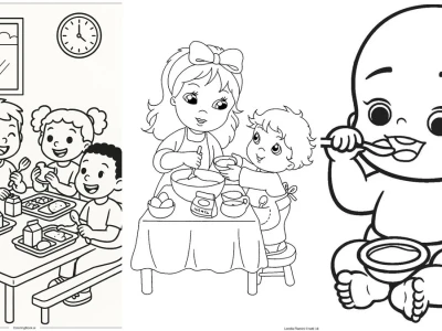 Tranh Tô Màu Giờ Ăn Của Bé Sáng Tạo Niềm Vui