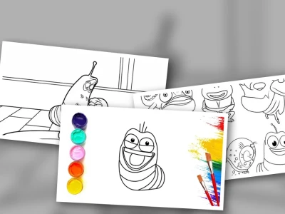 Tranh Tô Màu Sâu Larva Khám Phá Thế Giới Màu Sắc Cho Bé
